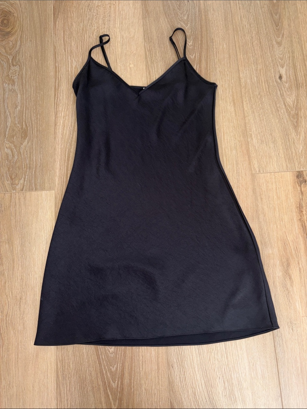 Aritzia Black Slip Chemise with Spaghetti Straps